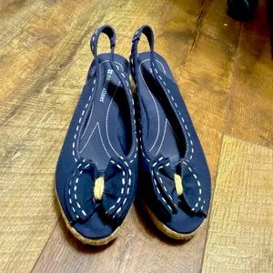 Woman’s Navy Wedge Sandals